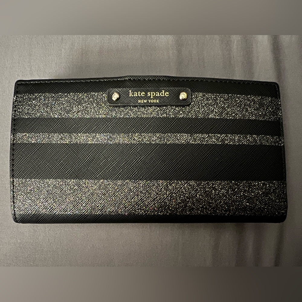Kate Spade Bifold Wallet - Black & Silver/Sparkle